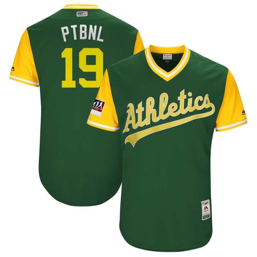 Josh Phegley "PTBNL" Oakland Athletics Majestic 2018 Players' Weekend Authentic Jersey - Green/Yellow