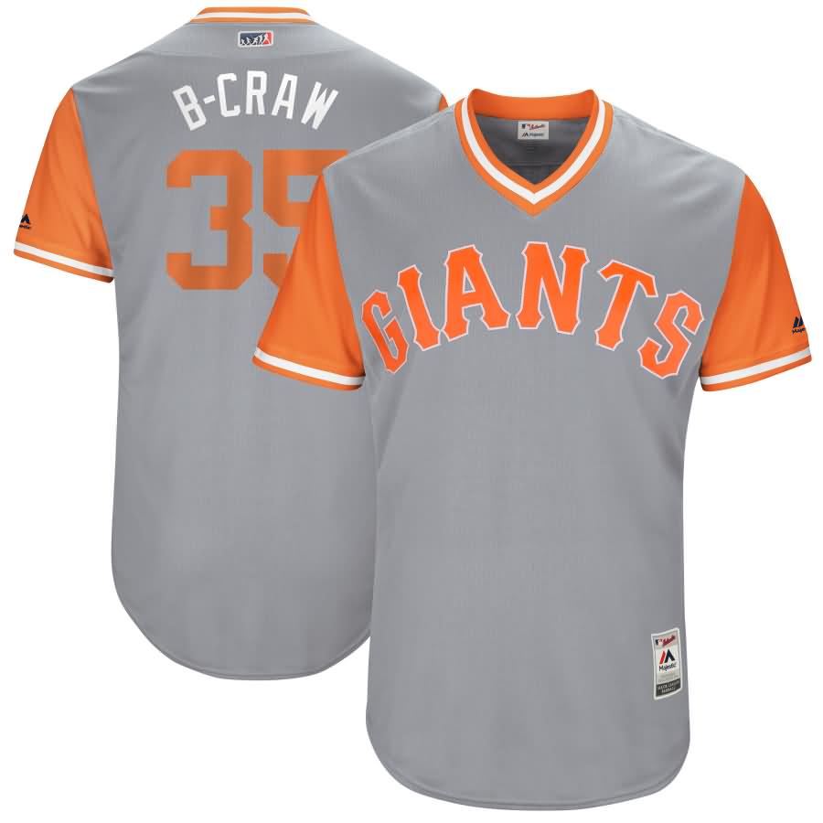 Brandon Crawford "B-Craw" San Francisco Giants Majestic 2017 Players Weekend Authentic Jersey - Gray