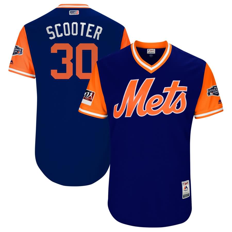 Michael Conforto "Scooter" New York Mets Majestic 2018 MLB Little League Classic Authentic Jersey - Royal/Orange