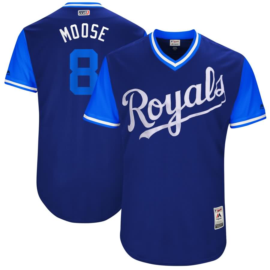 Mike Moustakas "Moose" Kansas City Royals Majestic 2018 Players' Weekend Authentic Jersey - Royal/Light Blue