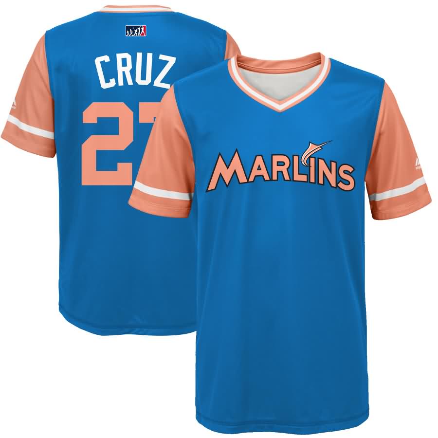 Giancarlo Stanton "Cruz" Miami Marlins Majestic Youth 2017 Players Weekend Jersey - Orange