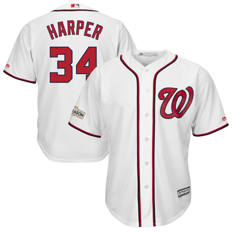 Bryce Harper Washington Nationals Majestic 2017 Postseason Cool Base Player Jersey - White