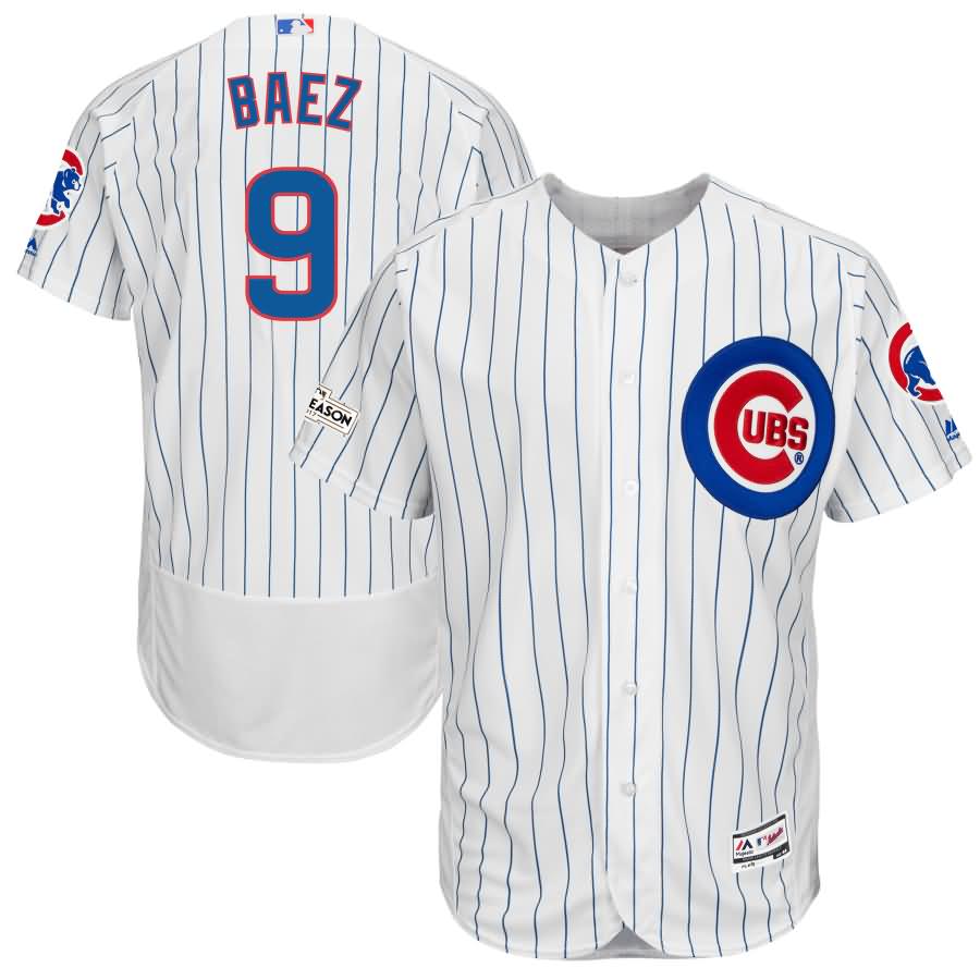 Javier Baez Chicago Cubs Majestic 2017 Postseason Flex Base Player Jersey - White