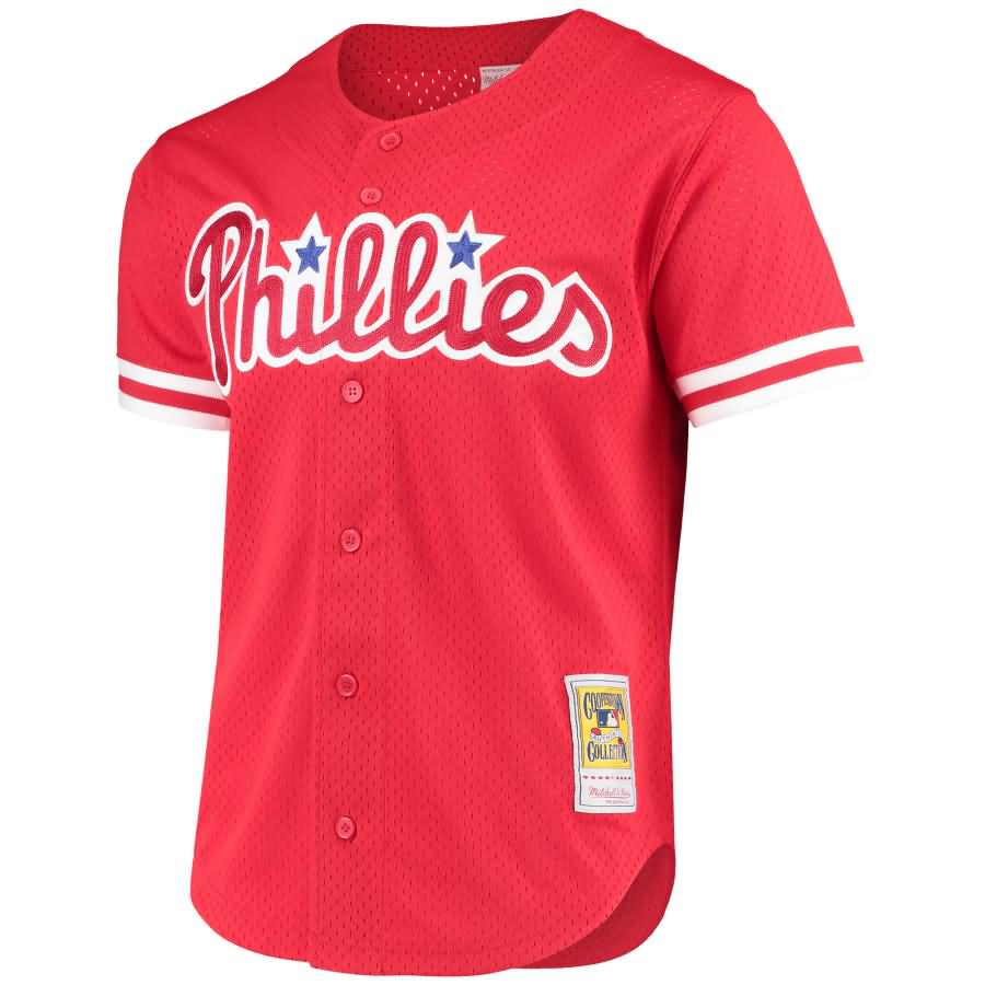 John Kruk Philadelphia Phillies Mitchell & Ness Fashion Cooperstown Collection Mesh Batting Practice Jersey - Red