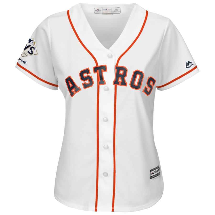 Evan Gattis Houston Astros Majestic Women's 2017 World Series Champions Cool Base Player Jersey - White