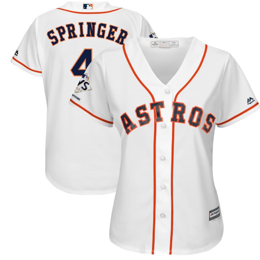 George Springer Houston Astros Majestic Women's 2017 World Series Champions Cool Base Player Jersey - White