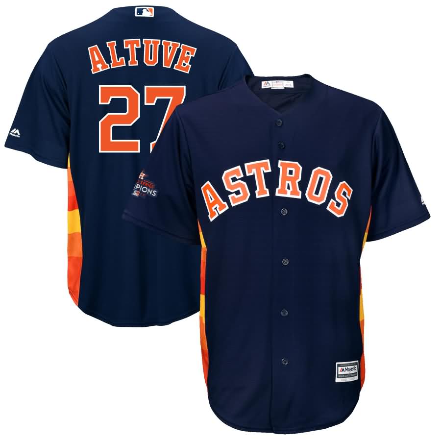 Jose Altuve Houston Astros Majestic 2017 World Series Champions Team Logo Cool Base Player Jersey - Navy