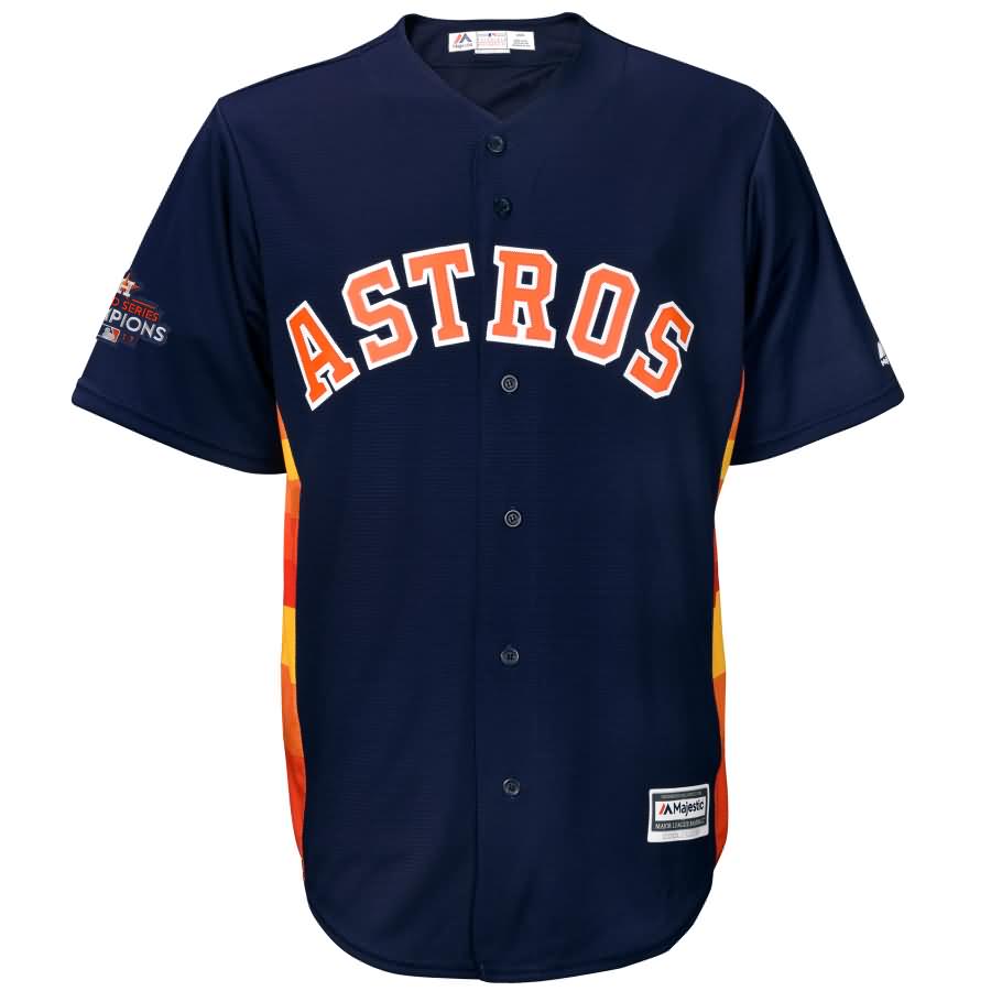 Jose Altuve Houston Astros Majestic 2017 World Series Champions Team Logo Cool Base Player Jersey - Navy