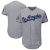 Los Angeles Dodgers Majestic 60th Anniversary Road On-Field Patch Flex Base Team Jersey - Gray