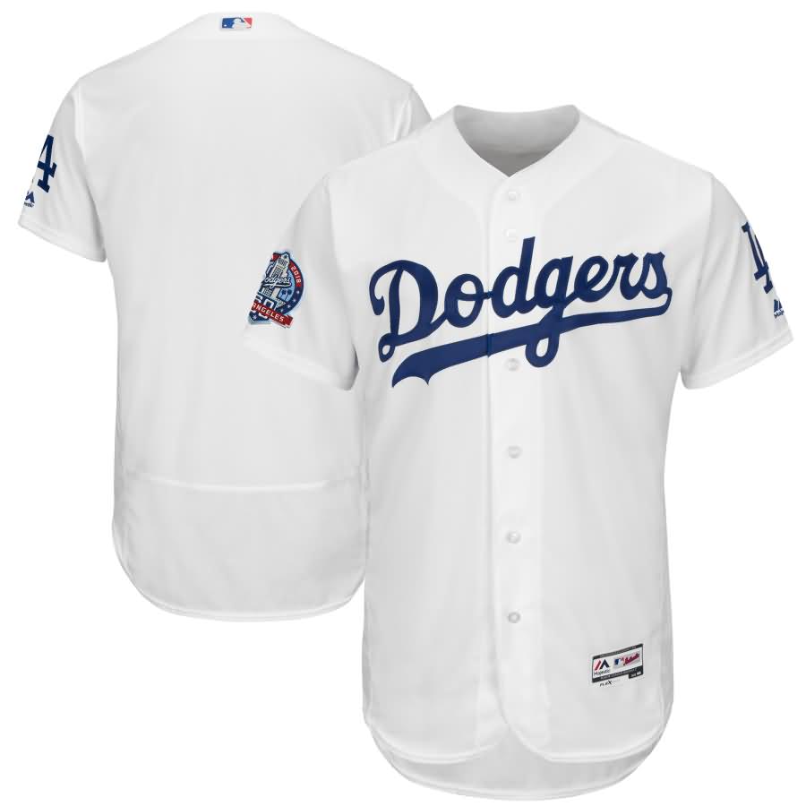 Los Angeles Dodgers Majestic 60th Anniversary Home On-Field Patch Flex Base Team Jersey - White