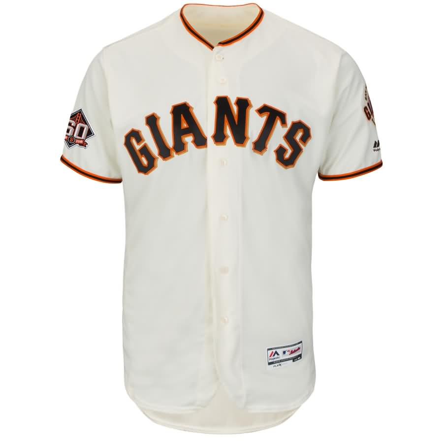 San Francisco Giants Majestic Home On-Field 60th Season Flex Base Team Jersey - Ivory