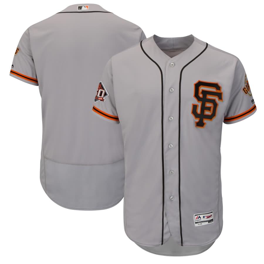 San Francisco Giants Majestic Road Alternate On-Field 60th Season Flex Base Team Jersey - Gray