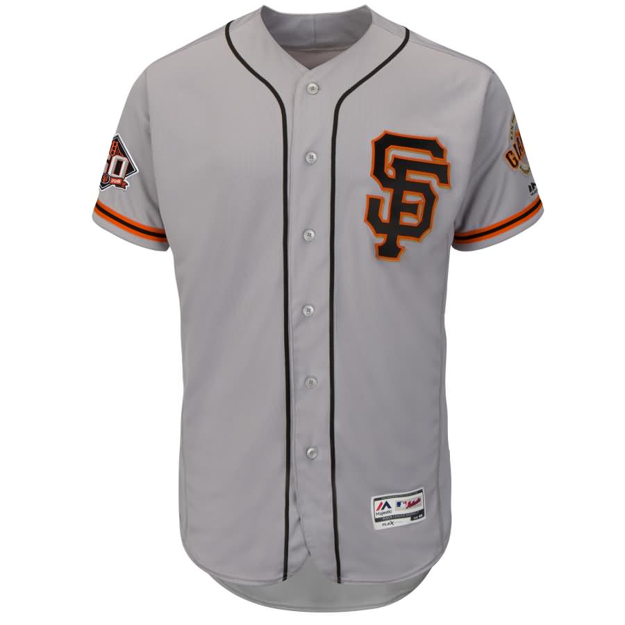 San Francisco Giants Majestic Road Alternate On-Field 60th Season Flex Base Team Jersey - Gray