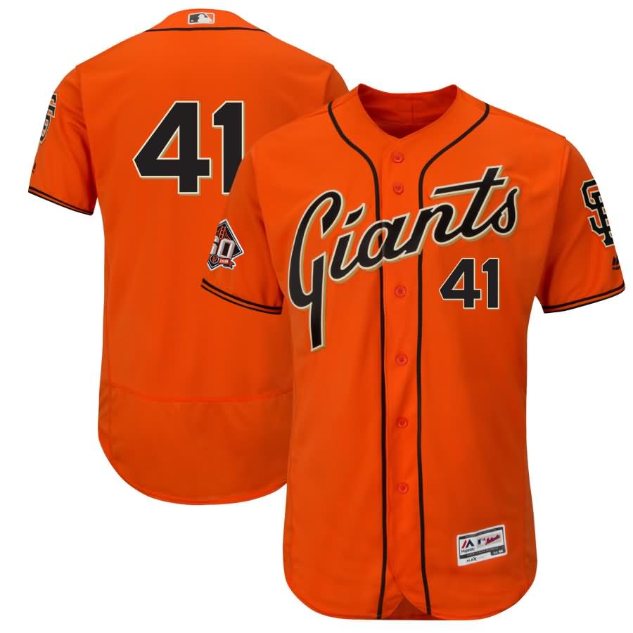 Mark Melancon San Francisco Giants Majestic Alternate On-Field 60th Season Patch Flex Base Player Jersey - Orange