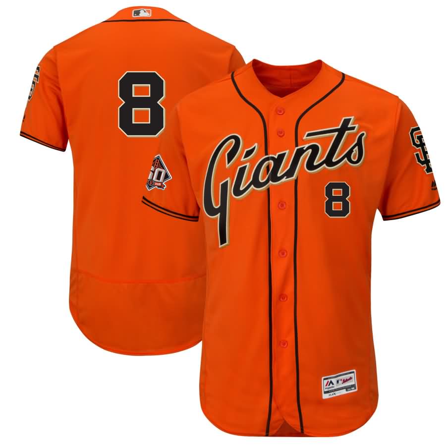 Hunter Pence San Francisco Giants Majestic Alternate On-Field 60th Season Patch Flex Base Player Jersey - Orange