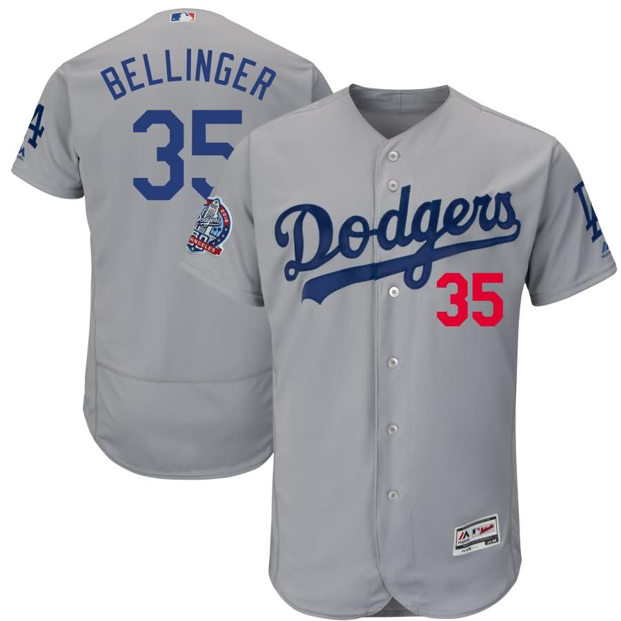 Cody Bellinger Los Angeles Dodgers Majestic 60th Anniversary Road Alternate On-Field Patch Flex Base Player Jersey - Gray