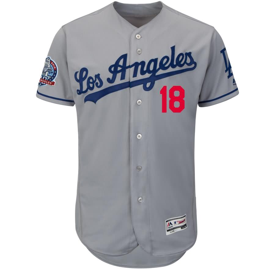 Kenta Maeda Los Angeles Dodgers Majestic 60th Anniversary Road On-Field Patch Flex Base Player Jersey - Gray