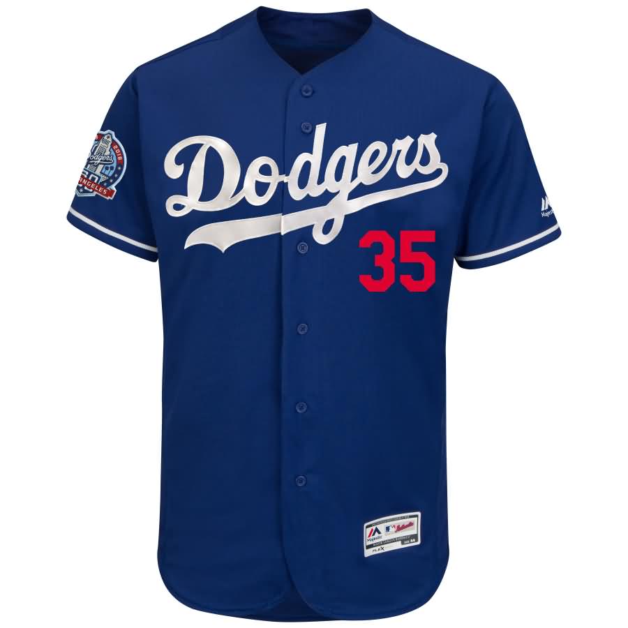 Cody Bellinger Los Angeles Dodgers Majestic 60th Anniversary Alternate On-Field Patch Flex Base Player Jersey - Royal