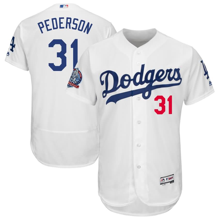 Joc Pederson Los Angeles Dodgers Majestic 60th Anniversary Home On-Field Patch Flex Base Player Jersey - White