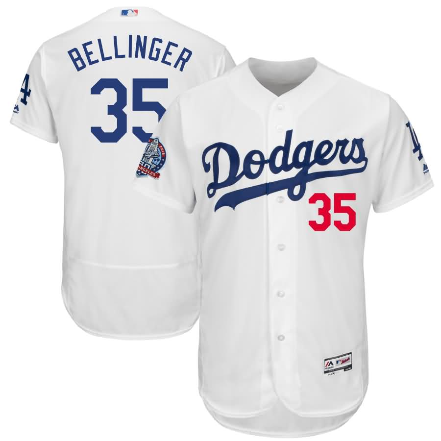 Cody Bellinger Los Angeles Dodgers Majestic 60th Anniversary Home On-Field Patch Flex Base Player Jersey - White