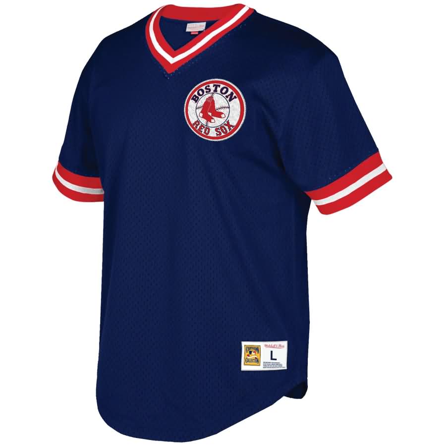 Boston Red Sox Mitchell & Ness Mesh V-Neck Jersey - Navy