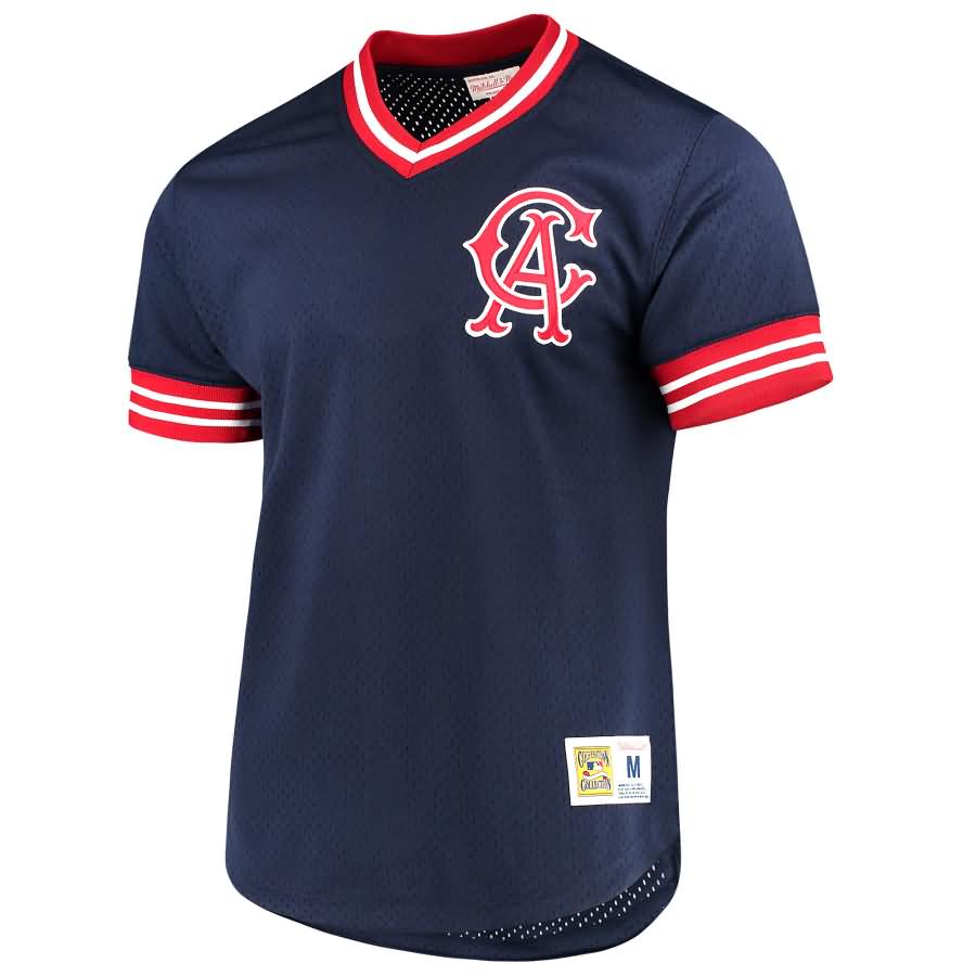 California Angels Mitchell & Ness Mesh V-Neck Jersey - Navy