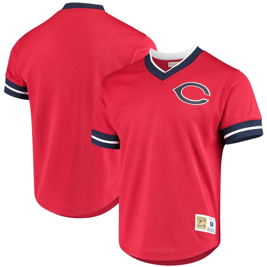 Cleveland Indians Mitchell & Ness Mesh V-Neck Jersey - Red