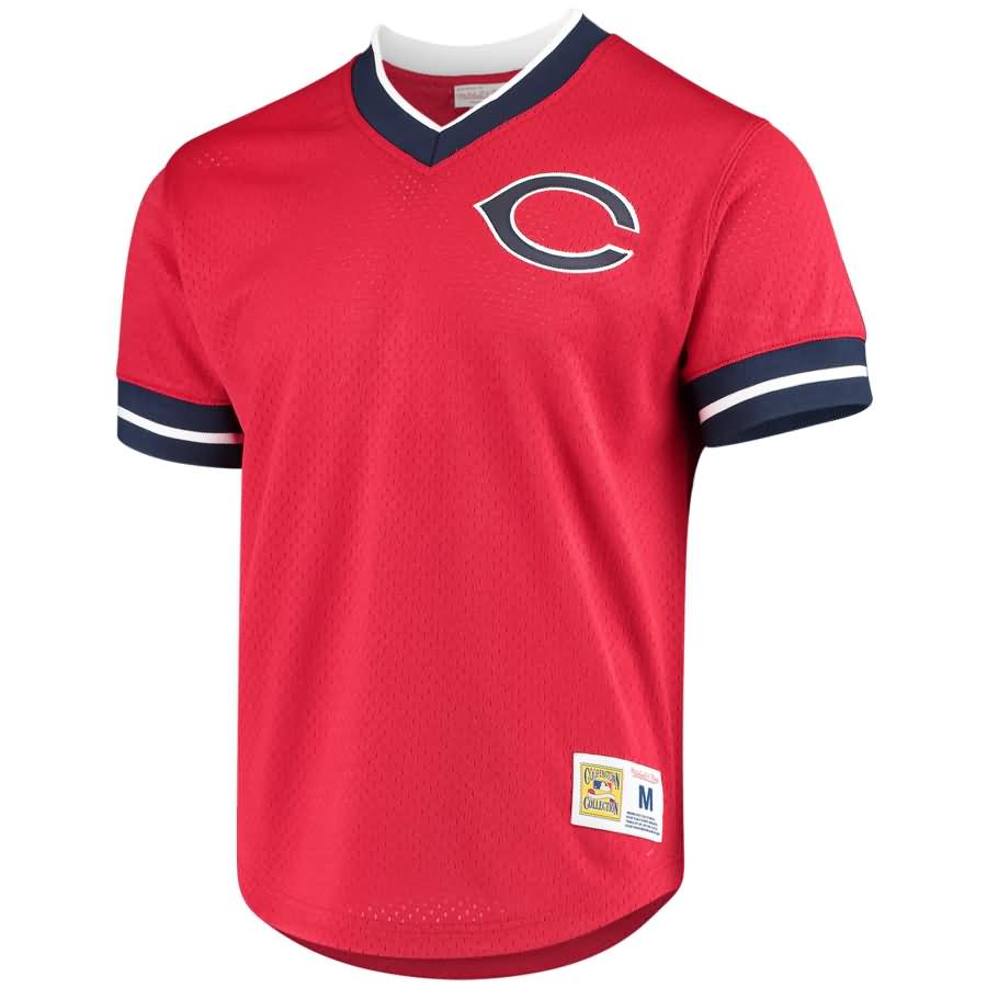 Cleveland Indians Mitchell & Ness Mesh V-Neck Jersey - Red