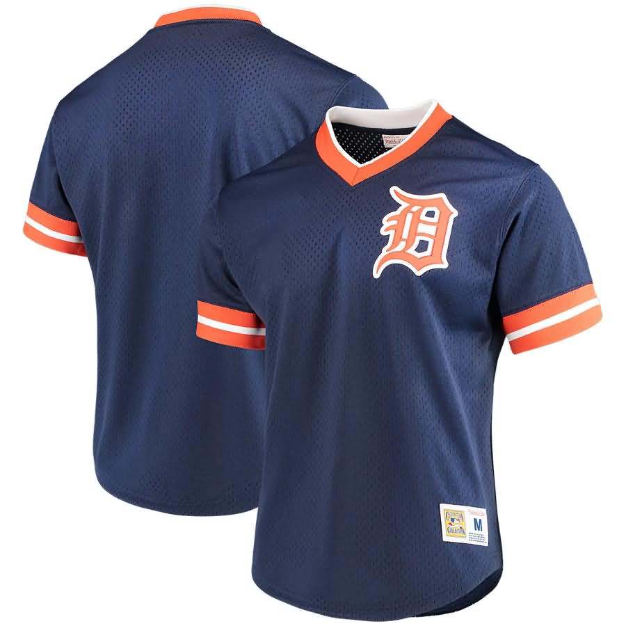 Detroit Tigers Mitchell & Ness Mesh V-Neck Jersey - Navy