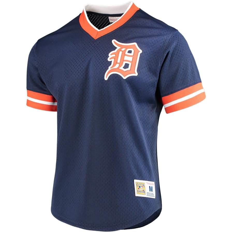 Detroit Tigers Mitchell & Ness Mesh V-Neck Jersey - Navy