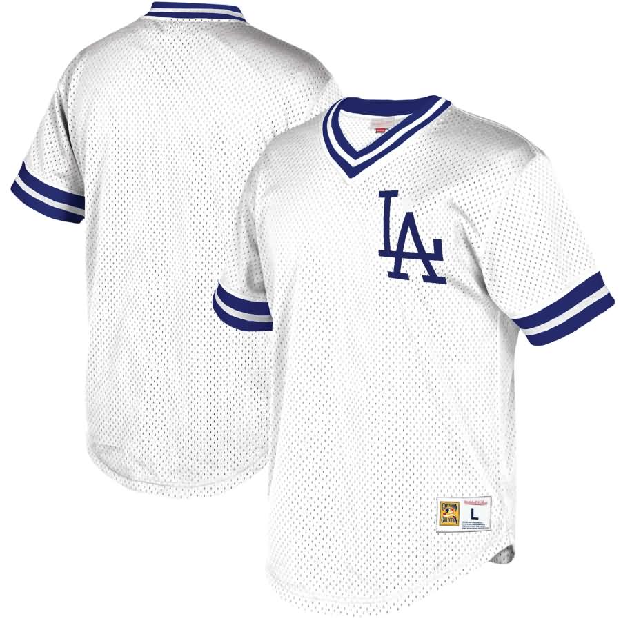 Los Angeles Dodgers Mitchell & Ness Mesh V-Neck Jersey - White