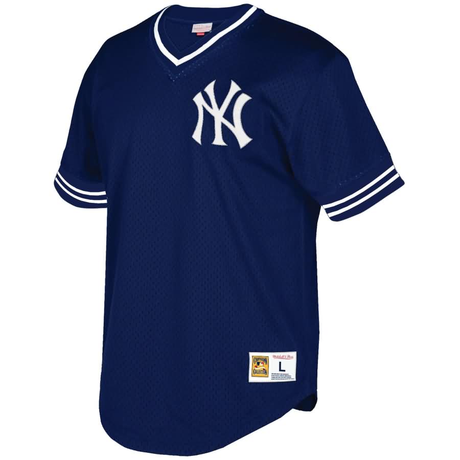 New York Yankees Mitchell & Ness Mesh V-Neck Jersey - Navy