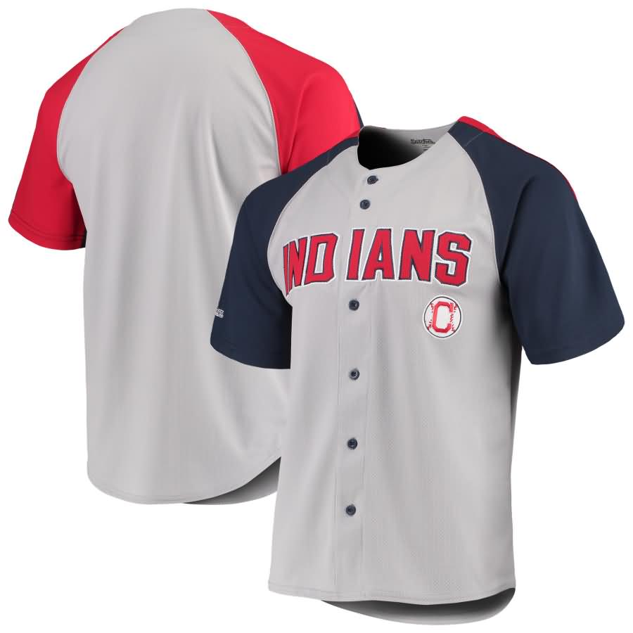 Cleveland Indians Stitches Lightweight Mesh Jersey - Gray/Navy