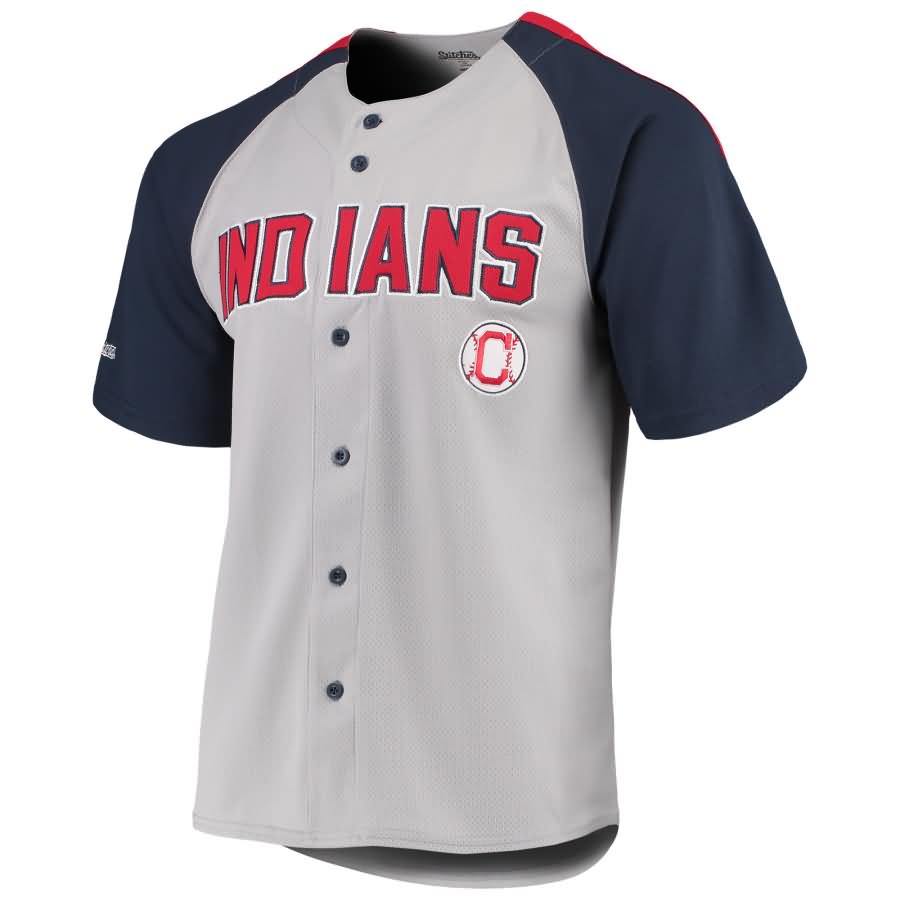 Cleveland Indians Stitches Lightweight Mesh Jersey - Gray/Navy