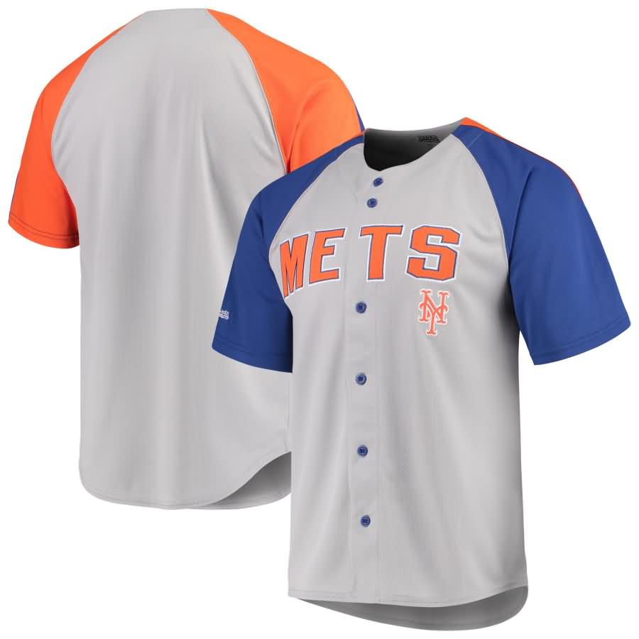 New York Mets Stitches Lightweight Mesh Jersey - Gray/Royal