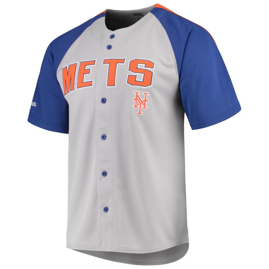 New York Mets Stitches Lightweight Mesh Jersey - Gray/Royal