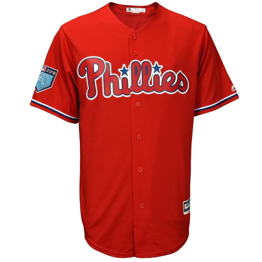 Rhys Hoskins Philadelphia Phillies Majestic 2018 Spring Training Cool Base Player Jersey - Scarlet