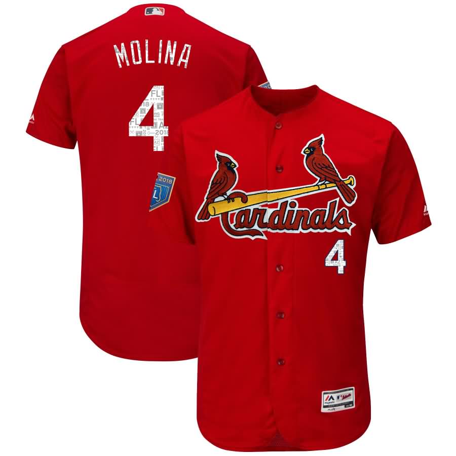 Yadier Molina St. Louis Cardinals Majestic 2018 Spring Training Flex Base Player Jersey - Scarlet