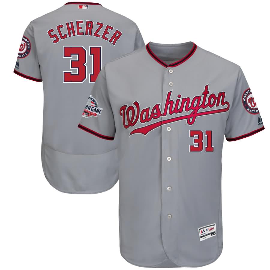 Max Scherzer Washington Nationals Majestic 2018 All-Star Game Road Flex Base Player Jersey - Gray