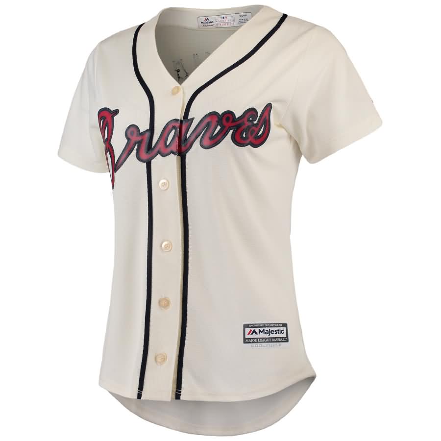 Freddie Freeman Atlanta Braves Majestic Women's Cool Base Replica Player Jersey - Cream