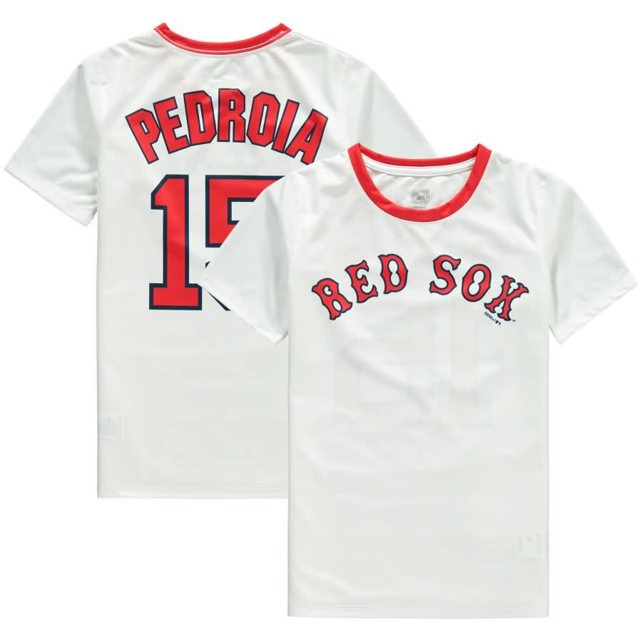 Dustin Pedroia Boston Red Sox Youth Cooperstown Player Sublimated Jersey Top - White