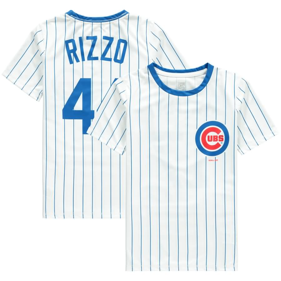 Anthony Rizzo Chicago Cubs Youth Cooperstown Player Sublimated Jersey Top - White/Royal