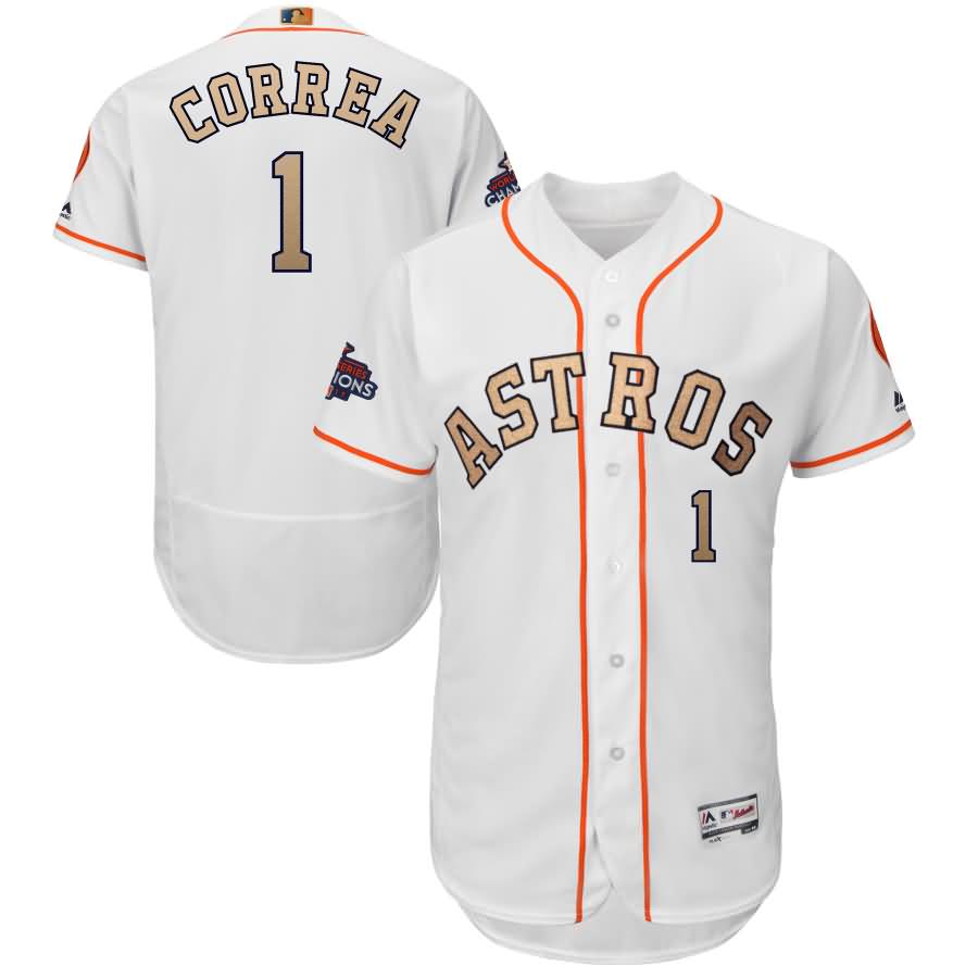 Carlos Correa Houston Astros Majestic 2018 Gold Program Flex Base Player Jersey - White