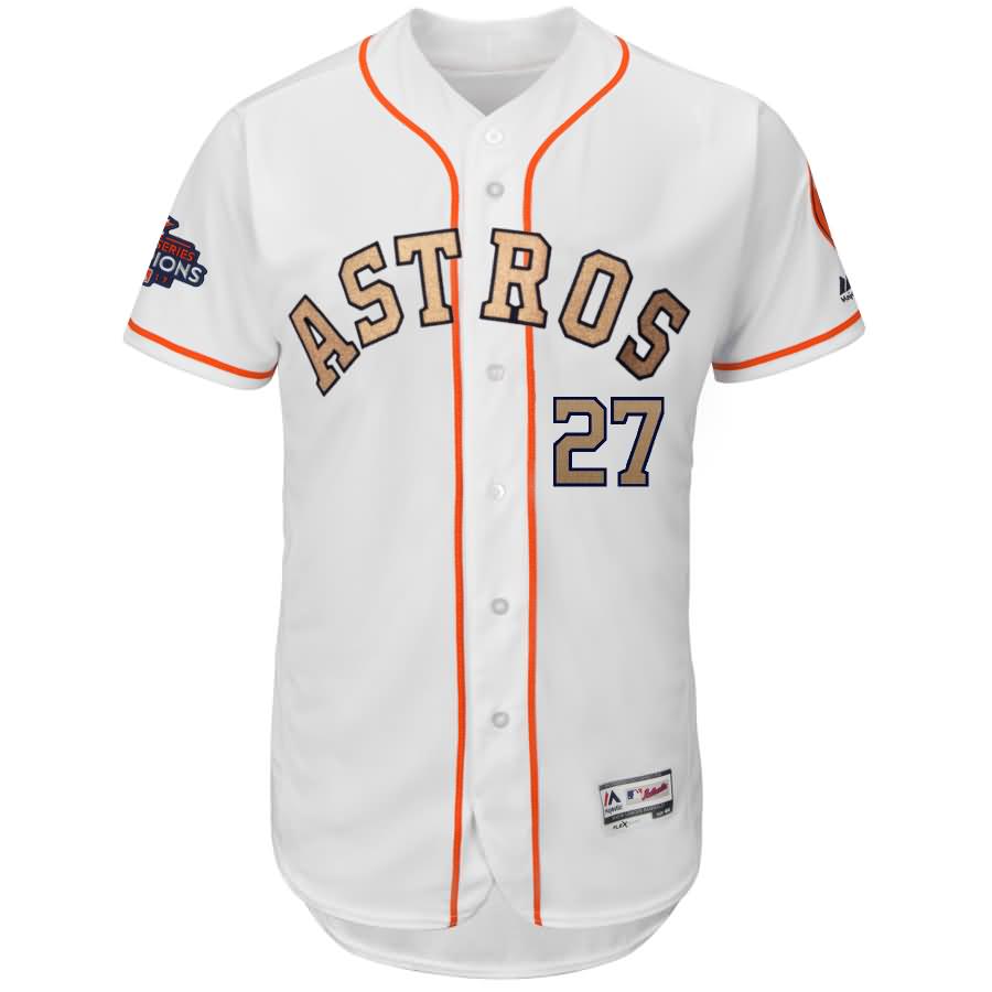 Jose Altuve Houston Astros Majestic 2018 Gold Program Flex Base Player Jersey - White