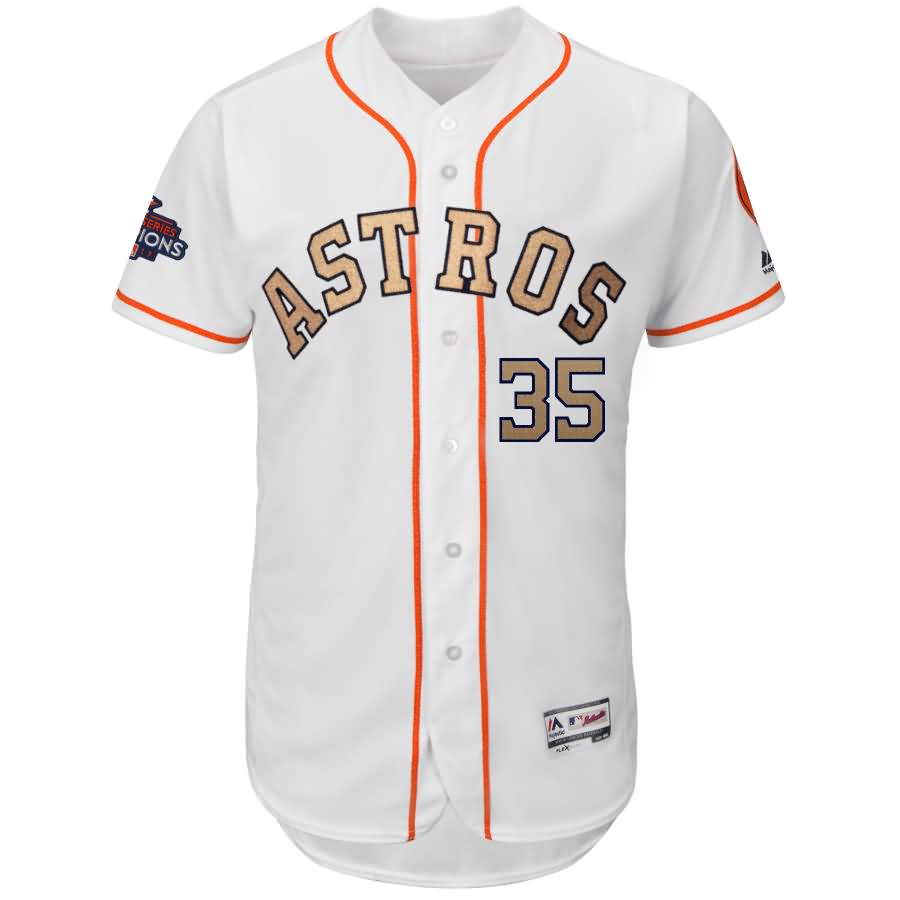 Justin Verlander Houston Astros Majestic 2018 Gold Program Flex Base Player Jersey - White