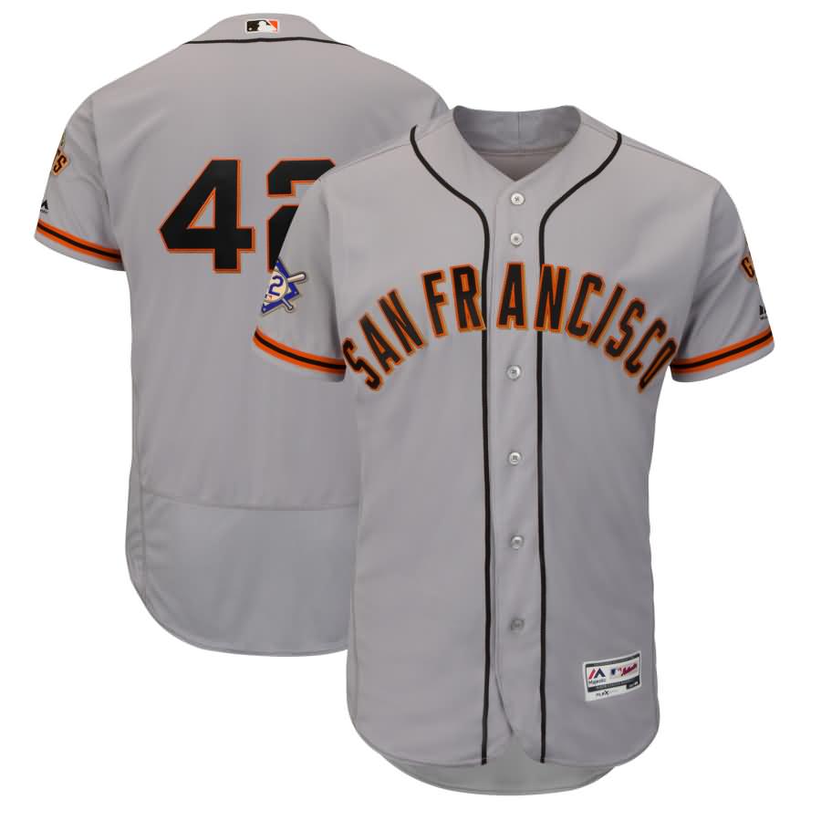 San Francisco Giants Majestic 2018 Jackie Robinson Day Authentic Flex Base Jersey - Gray