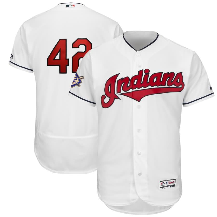 Cleveland Indians Majestic 2018 Jackie Robinson Day Authentic Flex Base Jersey - White