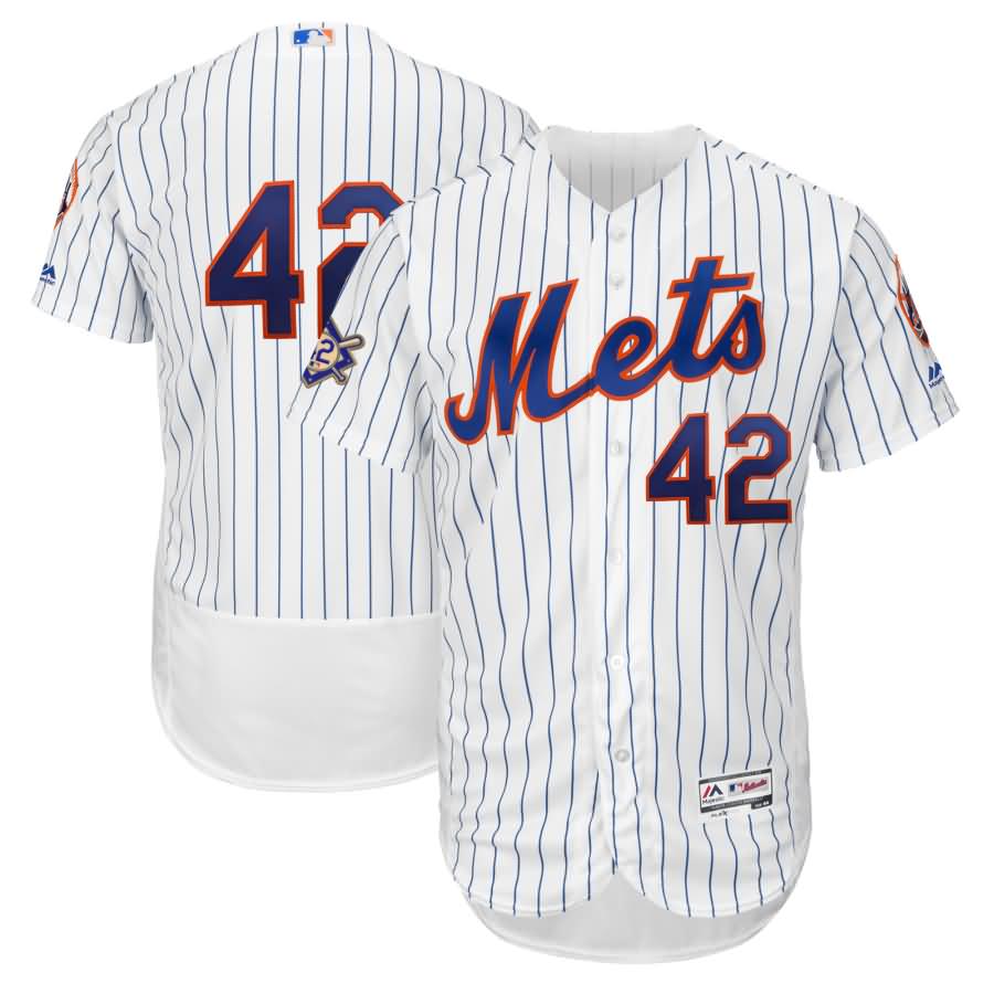 New York Mets Majestic 2018 Jackie Robinson Day Authentic Flex Base Jersey - White/Royal