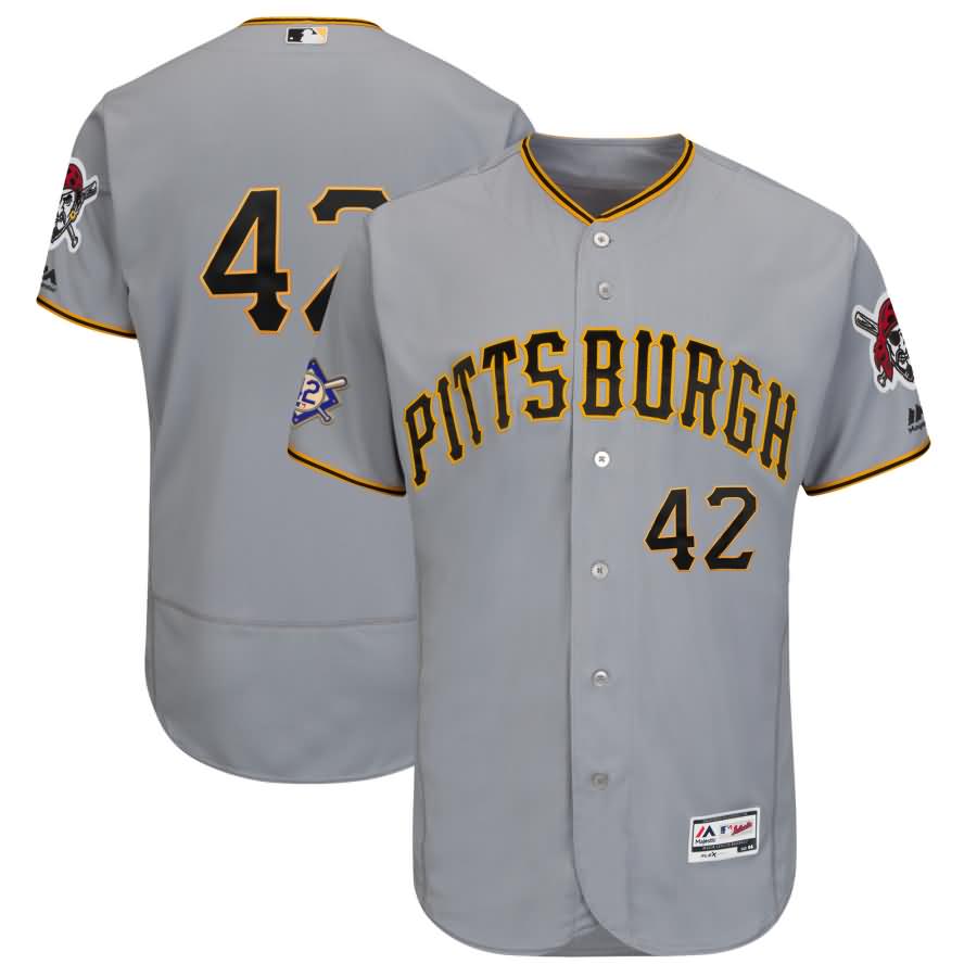 Pittsburgh Pirates Majestic 2018 Jackie Robinson Day Authentic Flex Base Jersey - Gray