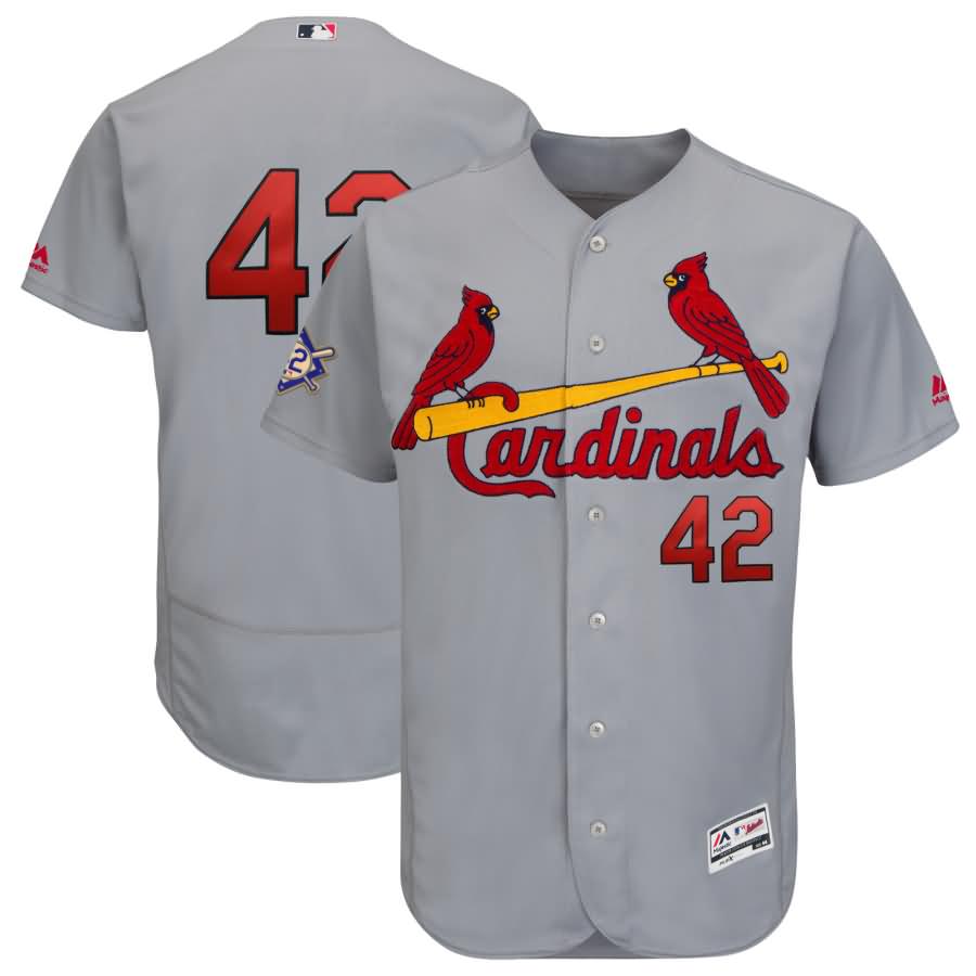 St. Louis Cardinals Majestic 2018 Jackie Robinson Day Authentic Flex Base Jersey - Gray